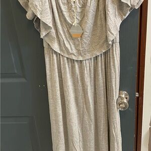 Pinkblush Light Gray Off Shoulder Maxi Dress